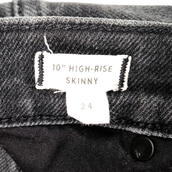 EUC Madewell High-Rise Stretch Denim Skinny Jeans Sz. 24x28 Black Frost - Picture 6 of 10